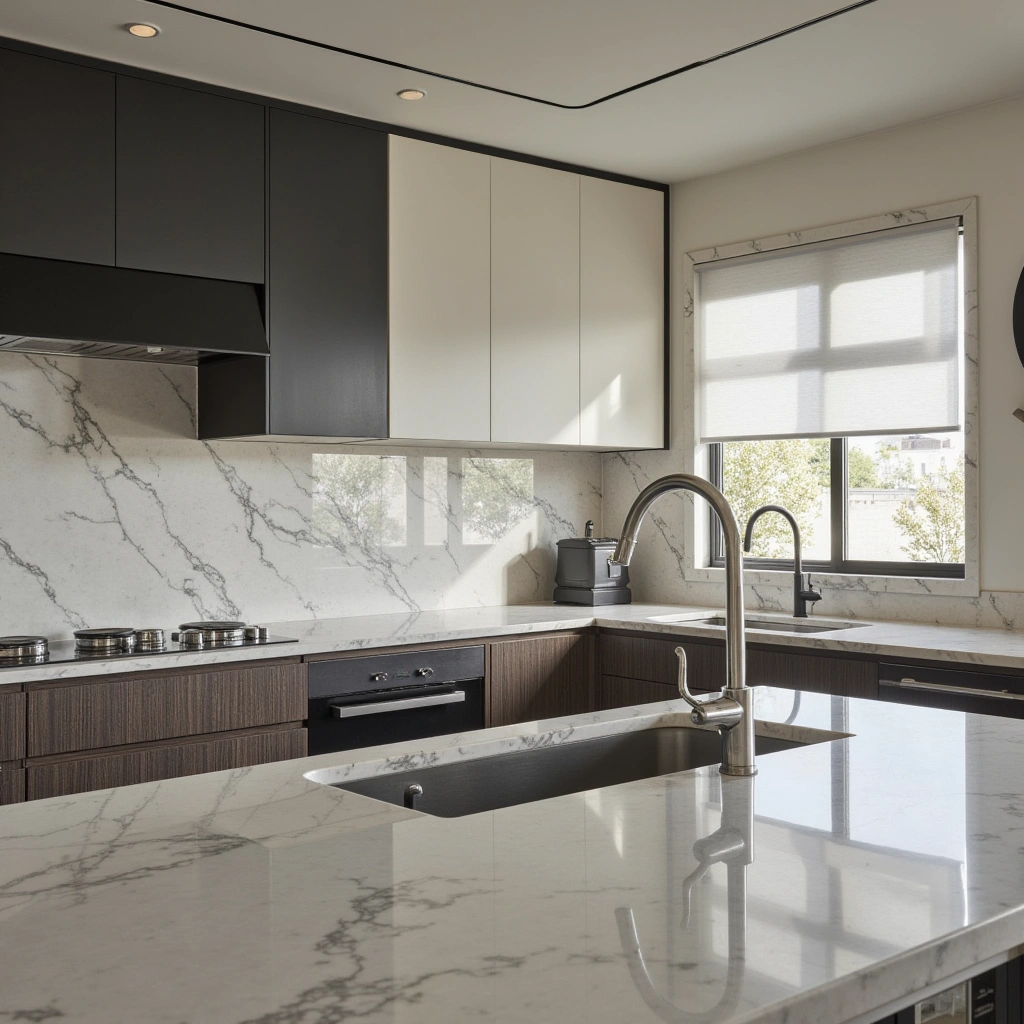 Idea 3: Striking White Marble Countertops