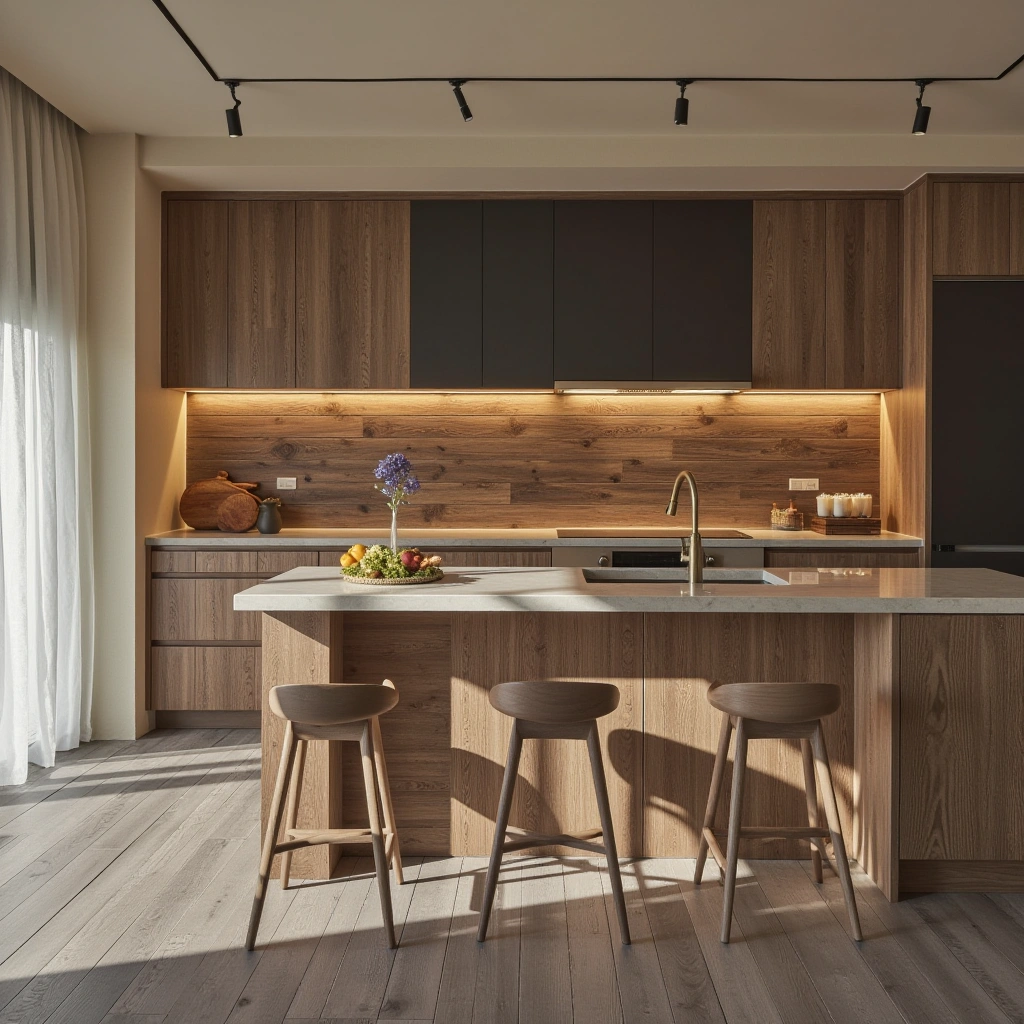 Wooden Backsplash for a Unique Touch