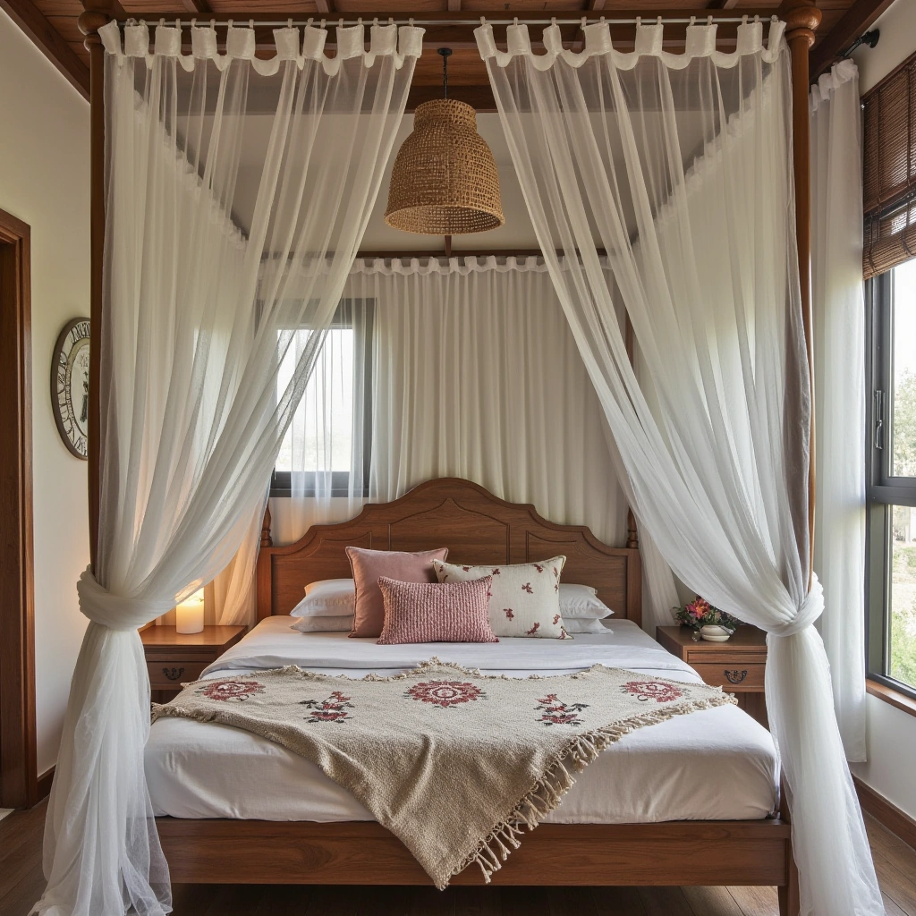 Cozy Boho with a Canopy Bed